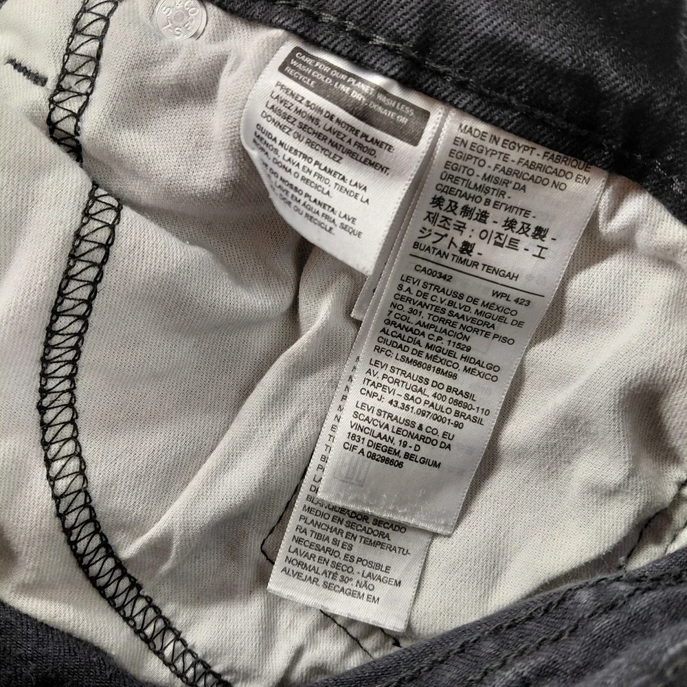 Levi's 541 Athletic Taper Black Stretch Denim Jeans Men's Fits 42x27 Grunge Punk